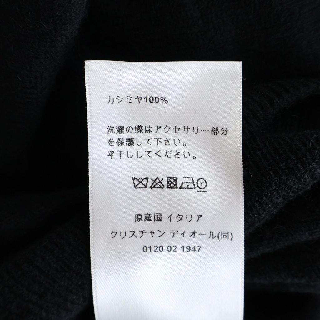 Dior CD Logo Pearl Button Cashmere Knit Sweater Black — view 8