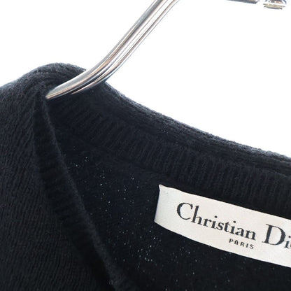 Dior CD Logo Pearl Button Cashmere Knit Sweater Black — view 6
