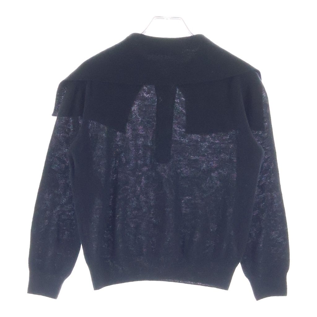 Dior CD Logo Pearl Button Cashmere Knit Sweater Black — view 2