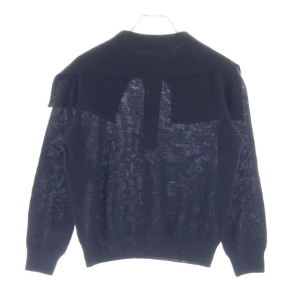 Dior CD Logo Pearl Button Cashmere Knit Sweater Black — view 2