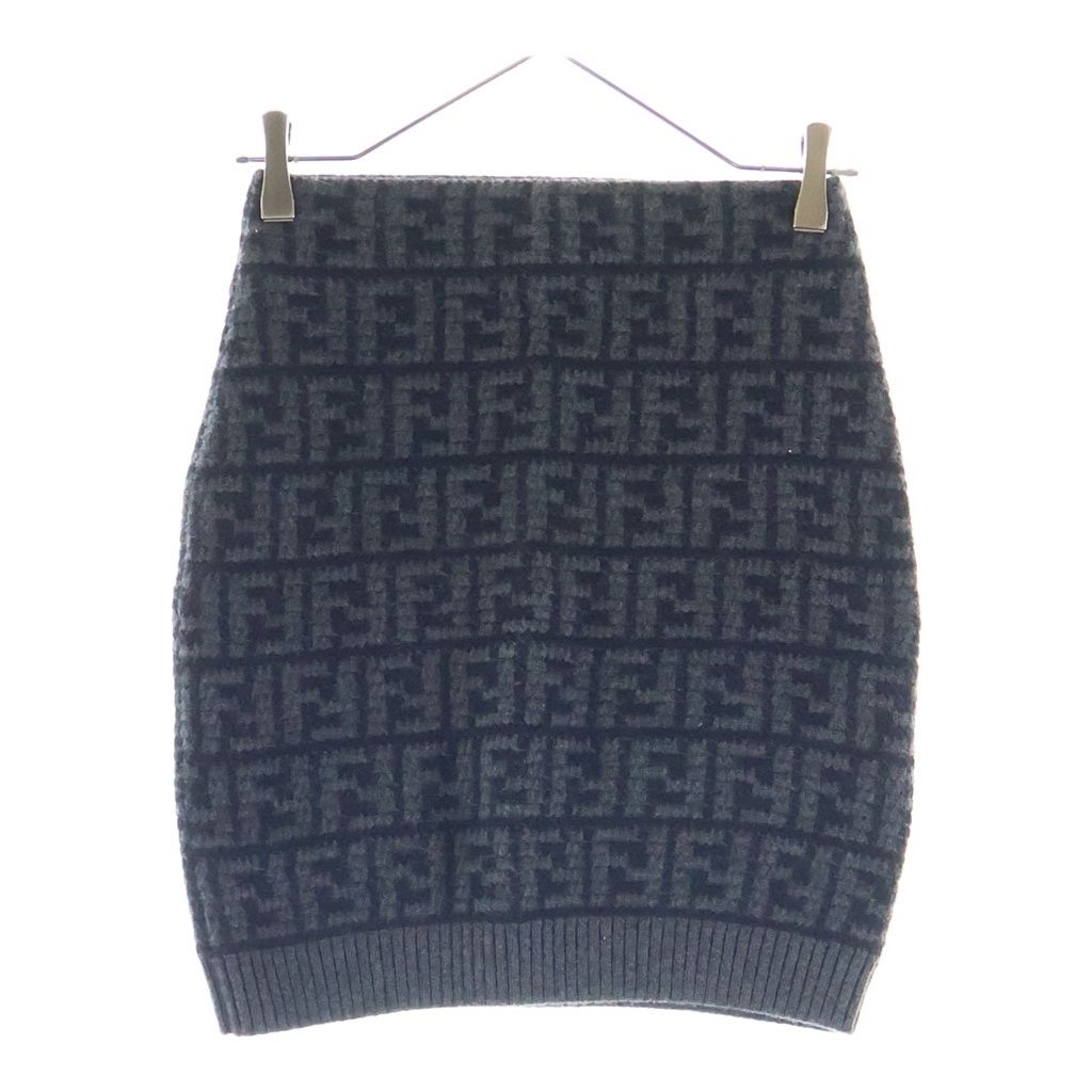 Fendi Zucca Skirt Black Cashmere