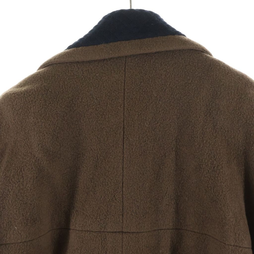 Chanel 90S Vintage Wool Half Coat CC Logo Gold Button Brown — view 4