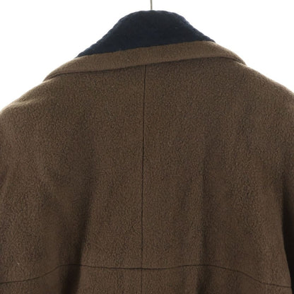Chanel 90S Vintage Wool Half Coat CC Logo Gold Button Brown — view 4