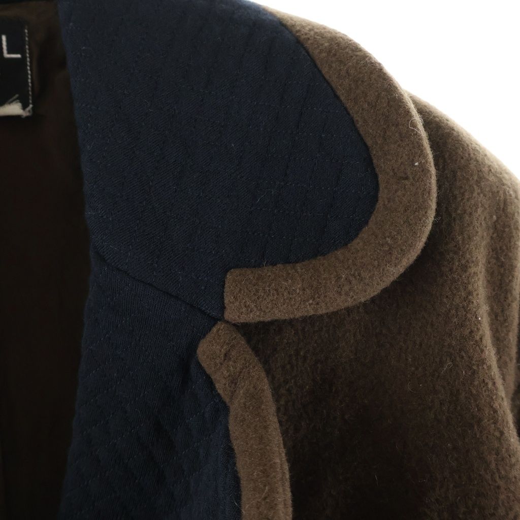 Chanel 90S Vintage Wool Half Coat CC Logo Gold Button Brown — view 5