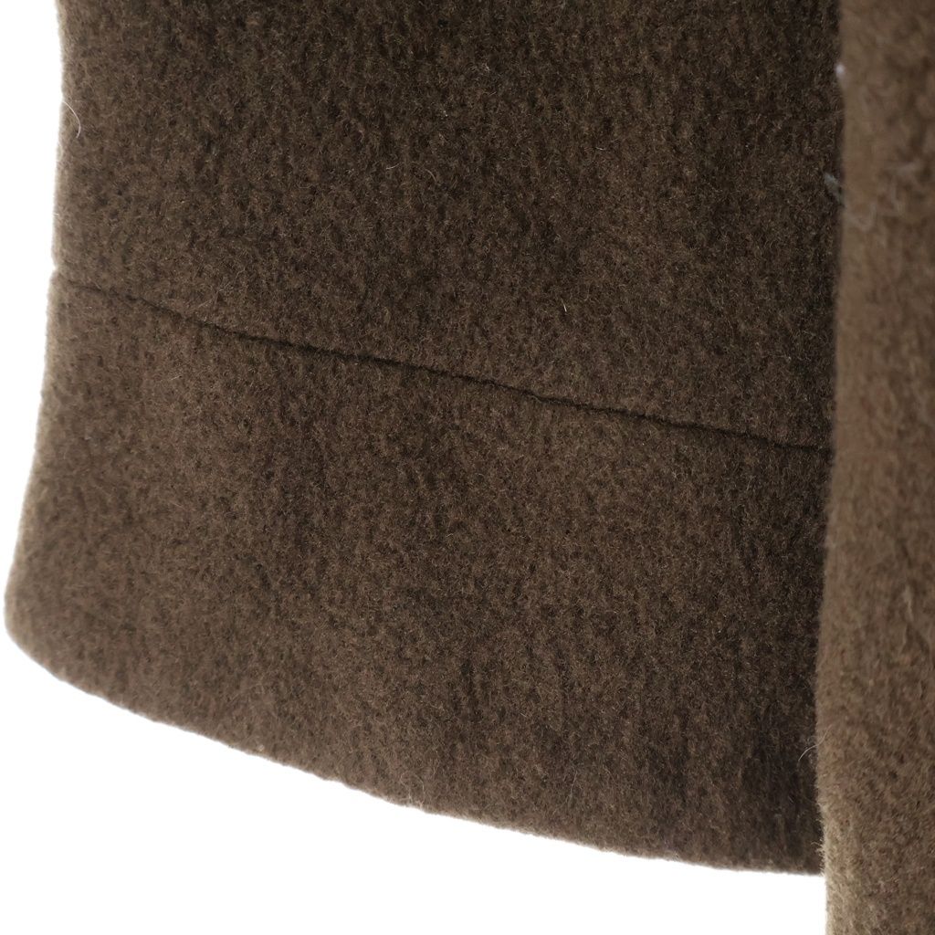Chanel 90S Vintage Wool Half Coat CC Logo Gold Button Brown — view 7