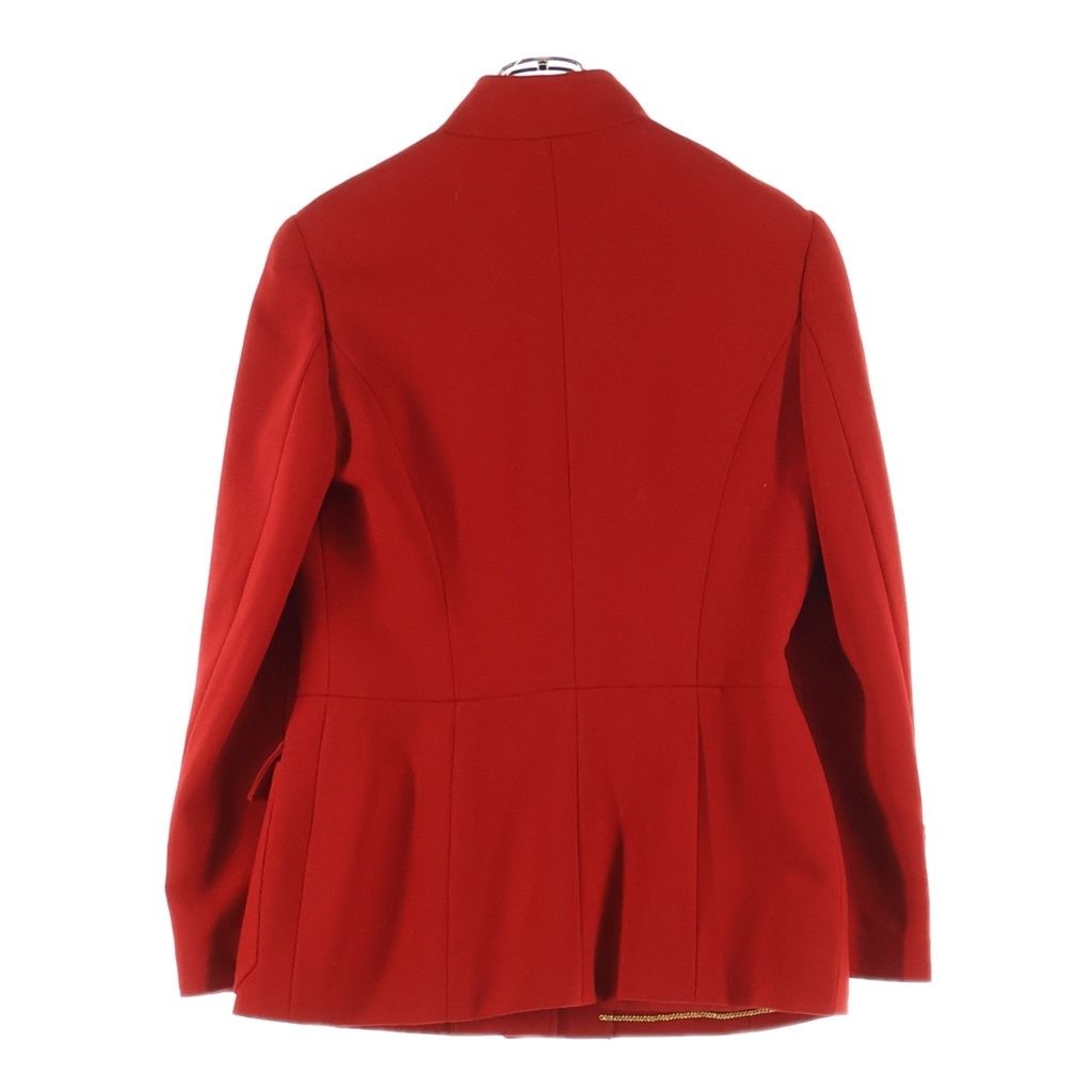 Chanel Vintage 4 Pocket CC Jacket Stand Collar CC Logo Gold Button Red — view 2