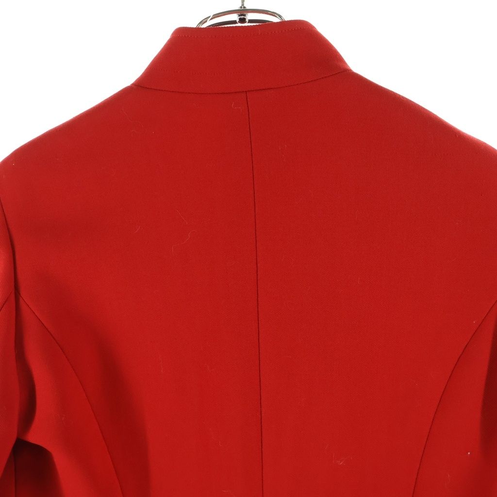 Chanel Vintage 4 Pocket CC Jacket Stand Collar CC Logo Gold Button Red — view 4