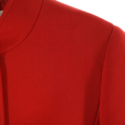 Chanel Vintage 4 Pocket CC Jacket Stand Collar CC Logo Gold Button Red — view 5