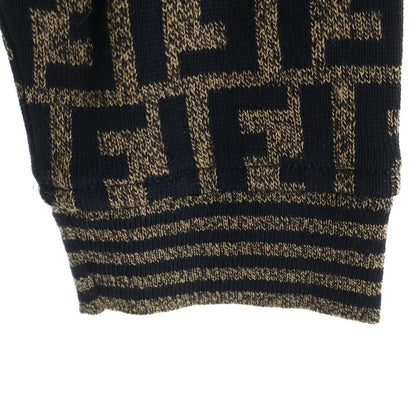 Fendi Vintage FF Wool Cardigan Zucca Pattern Knit Brown Black — view 6