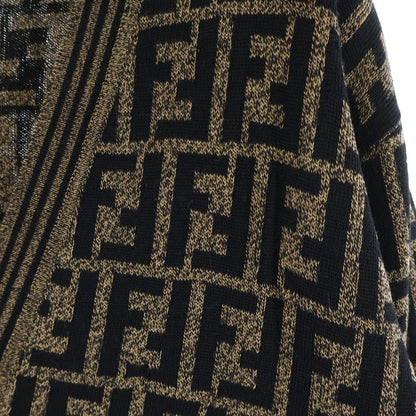 Fendi Vintage FF Wool Cardigan Zucca Pattern Knit Brown Black — view 5