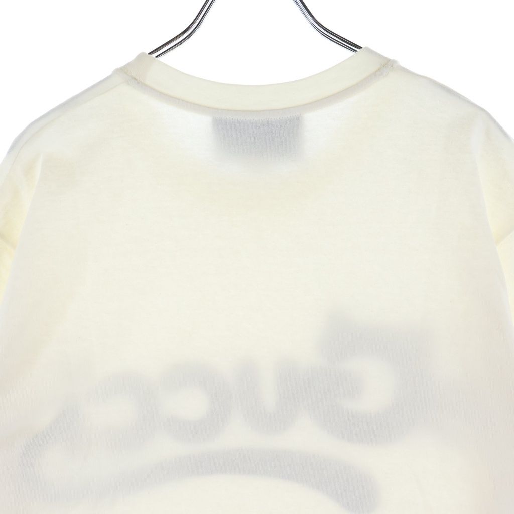 Gucci Cat Logo Short Sleeve Tee T-Shirt Cotton Rhinestone White — view 4