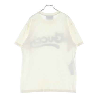 Gucci Cat Logo Short Sleeve Tee T-Shirt Cotton Rhinestone White — view 2