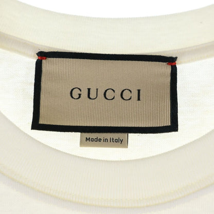 Gucci Cat Logo Short Sleeve Tee T-Shirt Cotton Rhinestone White — view 7