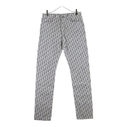 Dior Oblique Denim Pants Slim Fit All Over Print Gray
