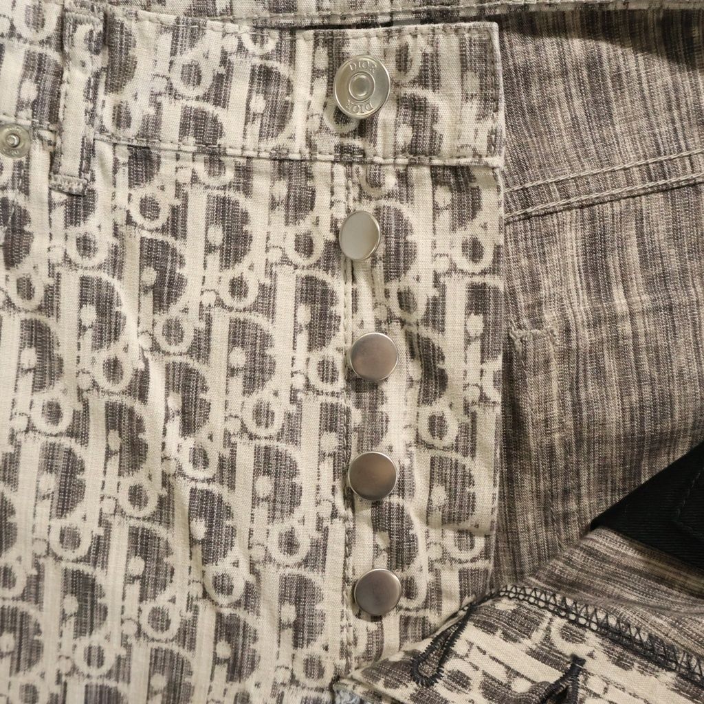 Dior Oblique Denim Pants Slim Fit All Over Print Gray — view 7