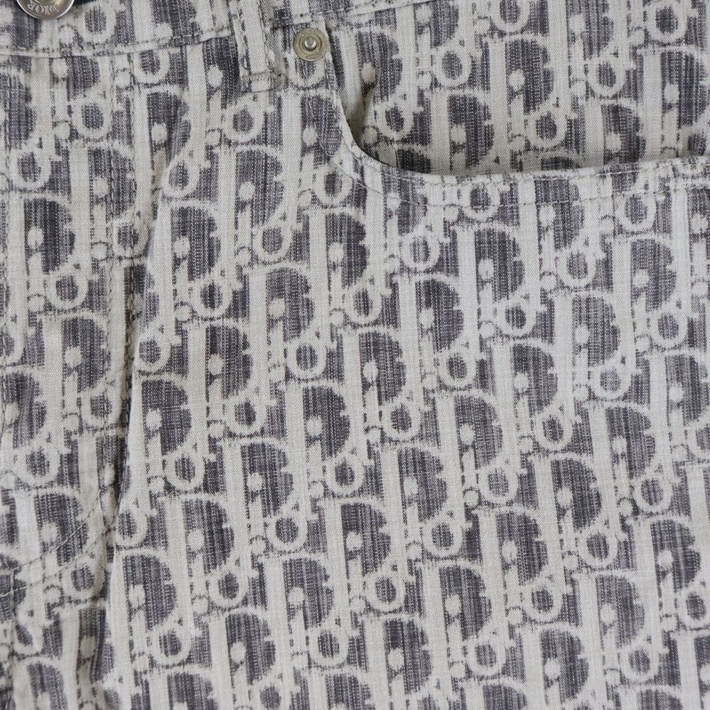 Dior Oblique Denim Pants Slim Fit All Over Print Gray — view 4