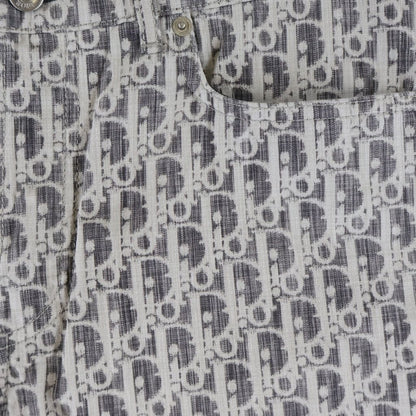 Dior Oblique Denim Pants Slim Fit All Over Print Gray — view 4