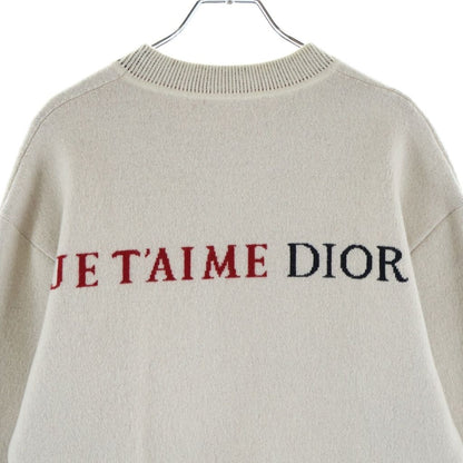 Dior Heart Logo Cashmere Knit Sweater White — view 4