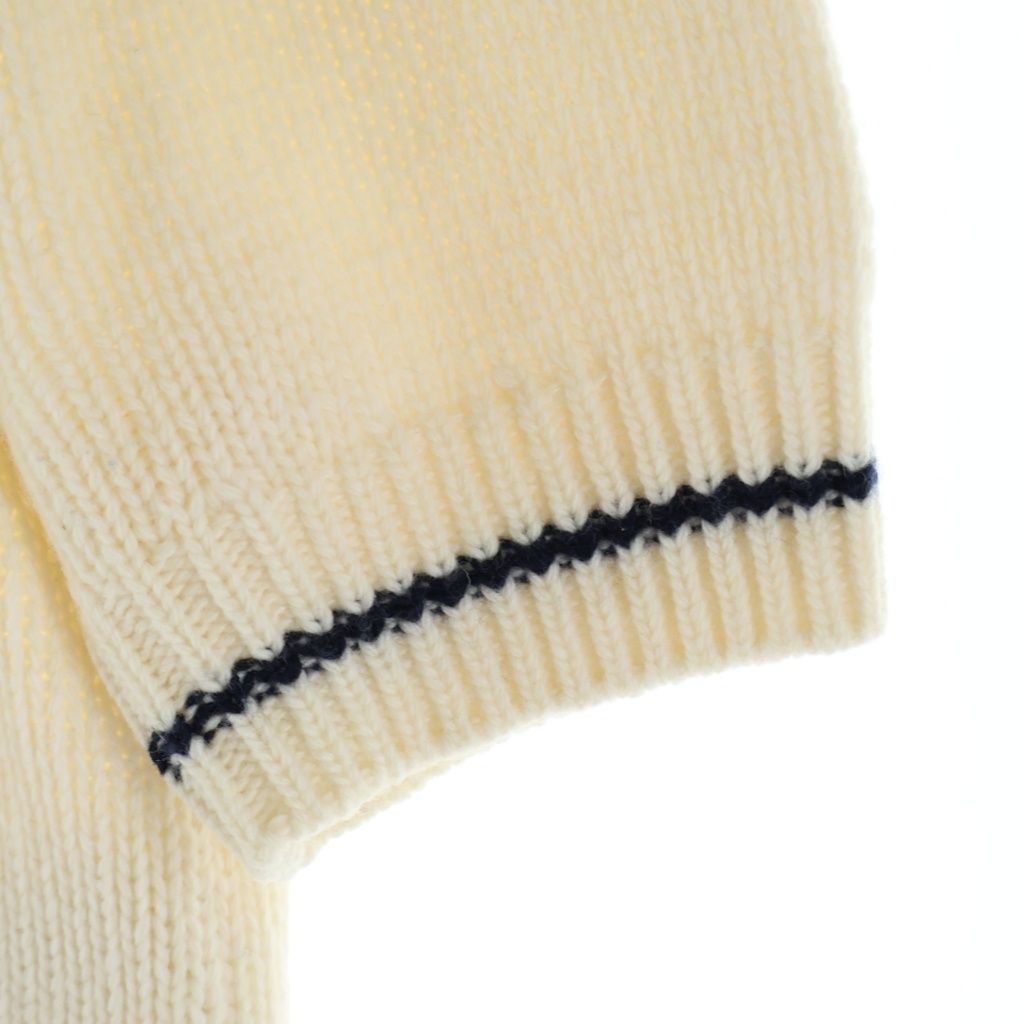 Dior Logo Embroidery Short Sleeve Cashmere Knit Sweater Ivory — view 6