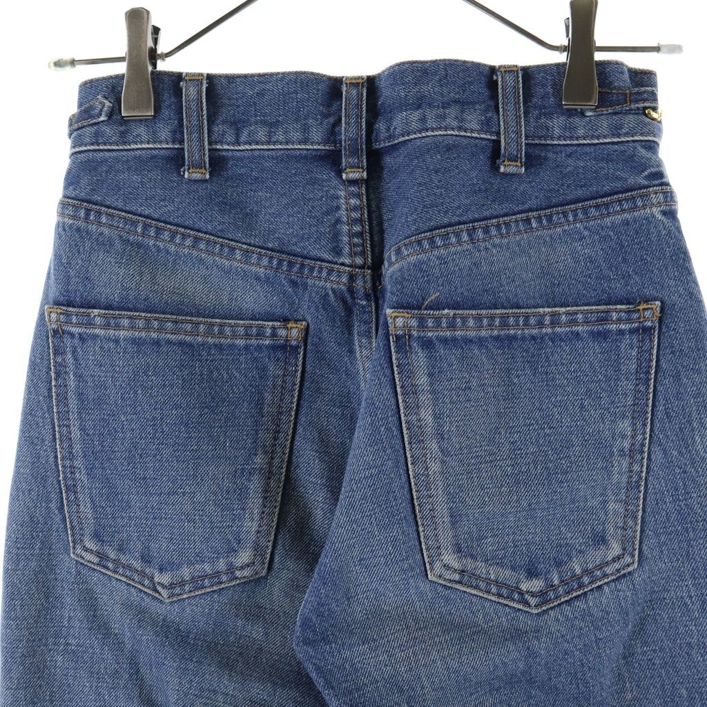 Celine Triomphe Embellishment Margaret Flare Denim Jeans Indigo — view 4