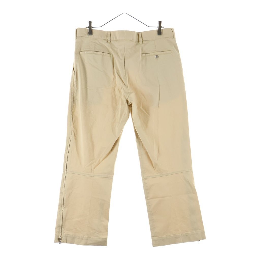 Prada Sport Rubber Logo Hem Zip Button Fly Flare Chino Pants Beige — view 2
