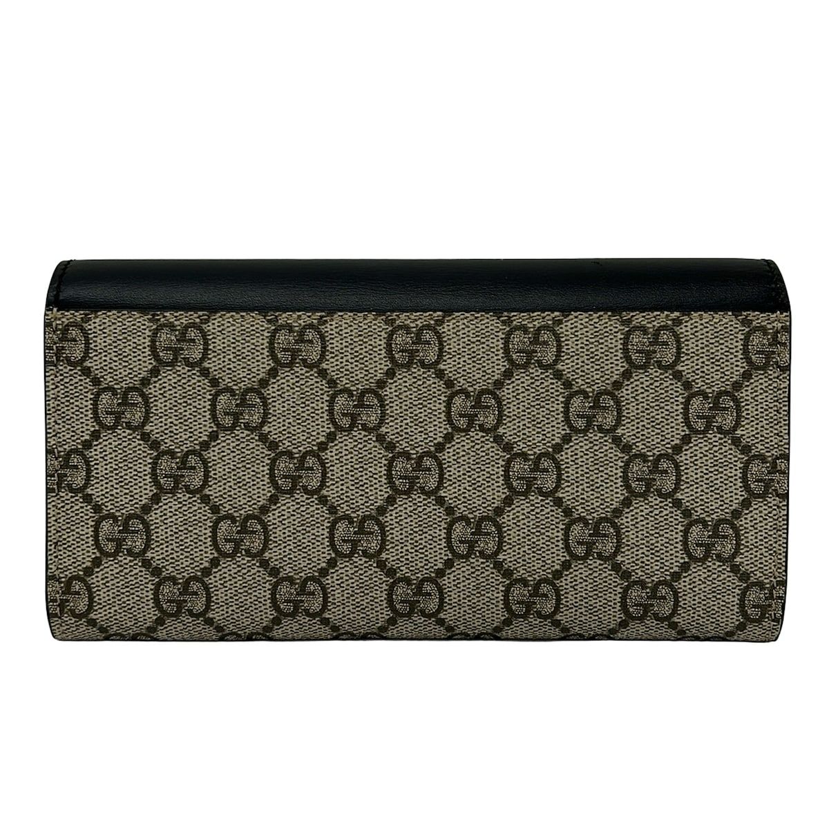 Gucci Wallet GG Plus Supreme Black Beige Dark Brown Leather — view 2