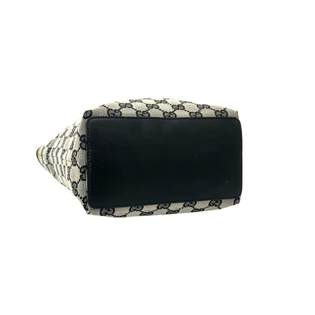 Gucci GG Logo Pattern Canvas Leather Handbag Mini Tote Black — view 7