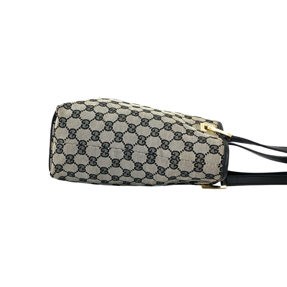 Gucci GG Logo Pattern Canvas Leather Handbag Mini Tote Black — view 6