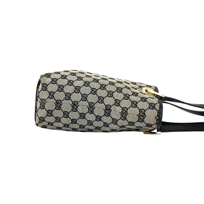 Gucci GG Logo Pattern Canvas Leather Handbag Mini Tote Black — view 6