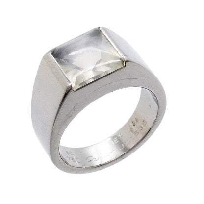 Cartier Ring Tank 18k White Gold Moonstone