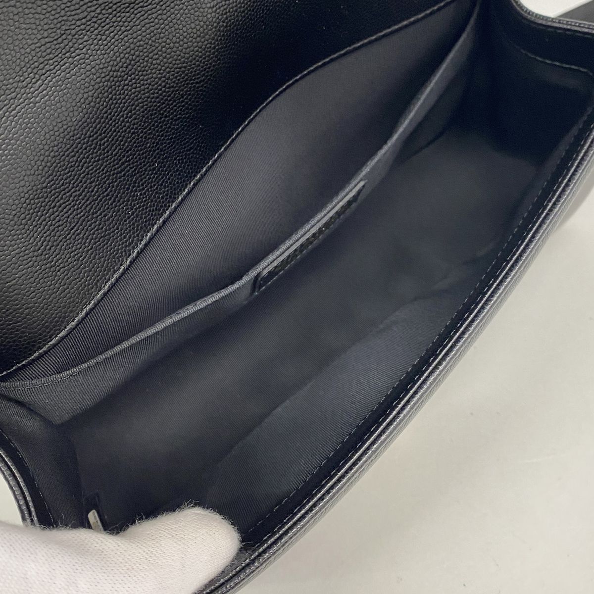 Chanel Shoulder Bag Boy Caviar Leather Black Champagne Gold — view 4
