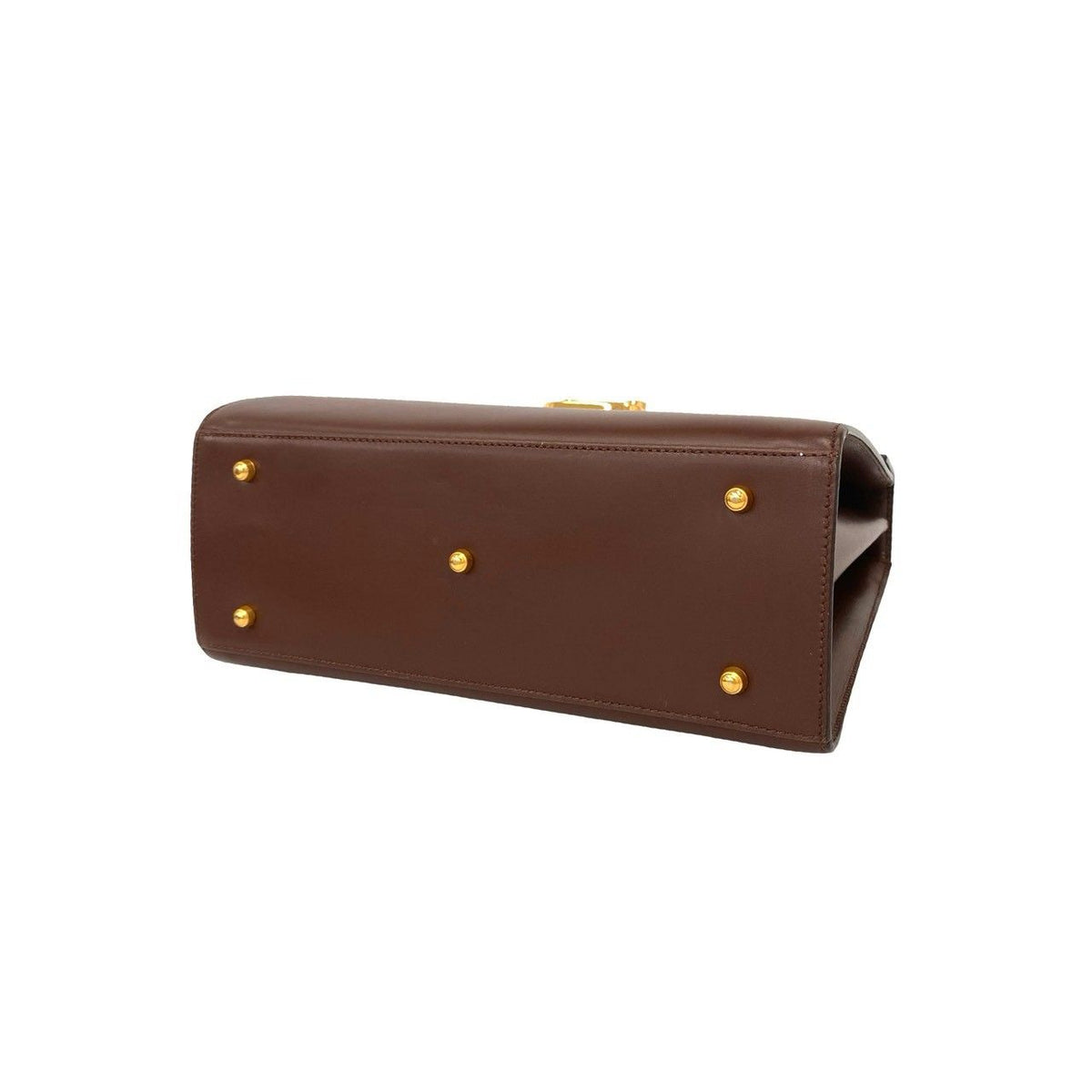 Gucci Vintage Ladylock Logo Leather 2-Way Shoulder Bag Brown — view 8