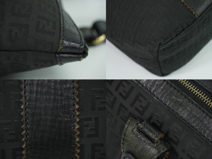 Fendi Zucchino Shoulder Bag Tote Canvas Black — view 7