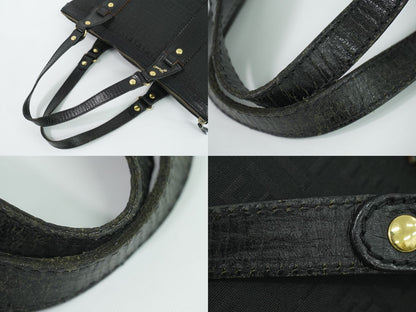 Fendi Zucchino Shoulder Bag Tote Canvas Black — view 6