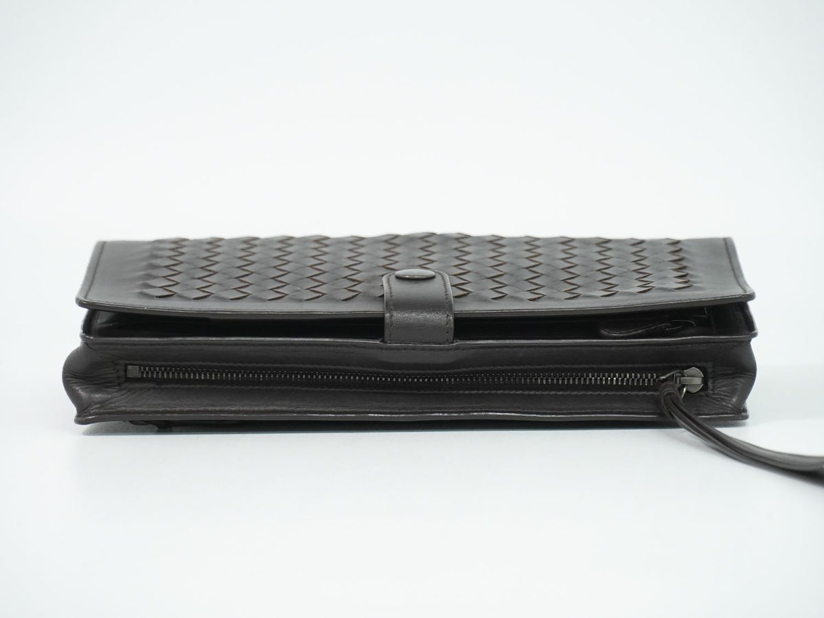Bottega Veneta Intrecciato Continental Wallet Clutch Leather Brown — view 5