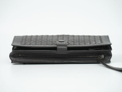 Bottega Veneta Intrecciato Continental Wallet Clutch Leather Brown — view 5