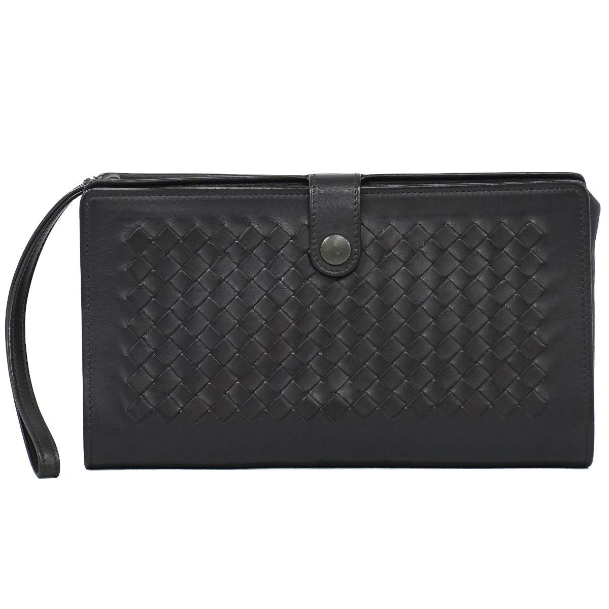Bottega Veneta Intrecciato Continental Wallet Clutch Leather Brown