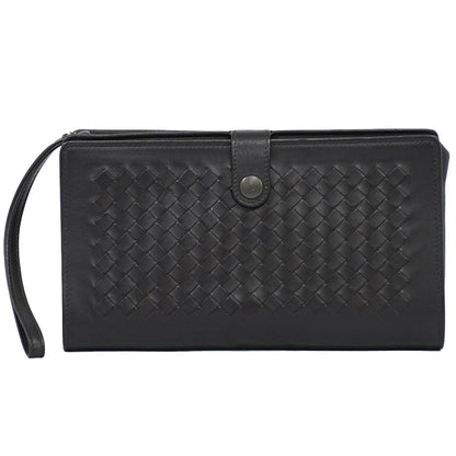 Bottega Veneta Intrecciato Continental Wallet Clutch Leather Brown