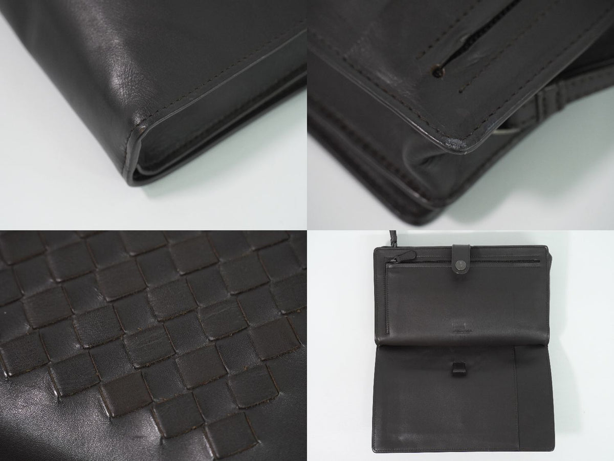 Bottega Veneta Intrecciato Continental Wallet Clutch Leather Brown — view 7