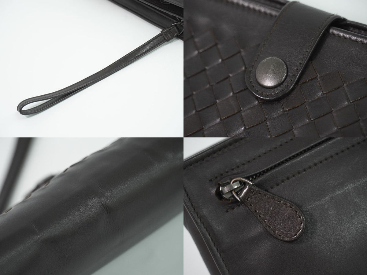 Bottega Veneta Intrecciato Continental Wallet Clutch Leather Brown — view 6
