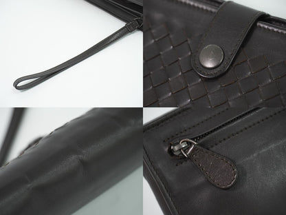 Bottega Veneta Intrecciato Continental Wallet Clutch Leather Brown — view 6