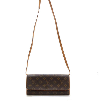 Louis Vuitton Pochette Twin GM Monogram Shoulder Bag Brown — view 2