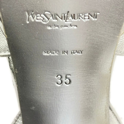 Saint Laurent Rive Gauche Sandals Silver Leather — view 6