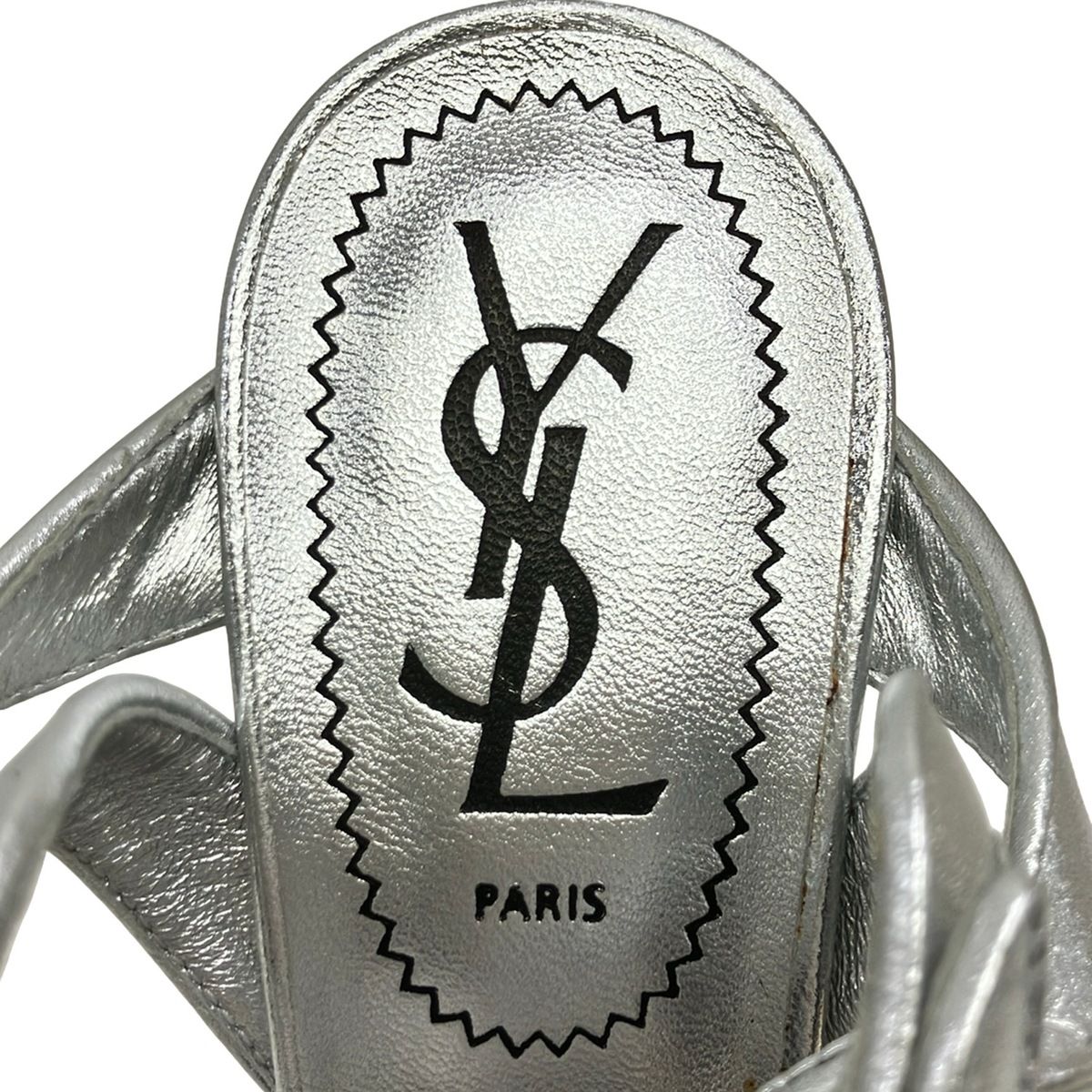 Saint Laurent Rive Gauche Sandals Silver Leather — view 5
