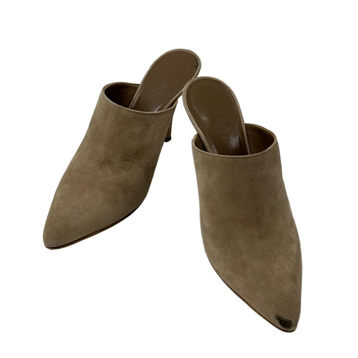 Hermes Mules Gray Beige — view 2