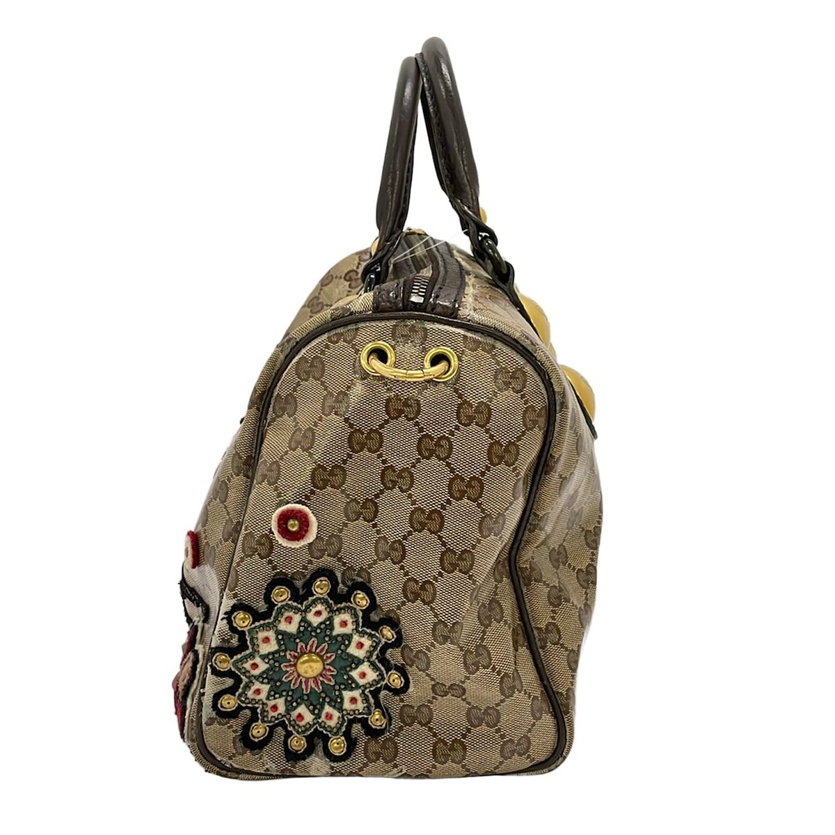 Gucci Handbag Babushka Crystal GG Beige Dark Brown Multi Leather — view 4