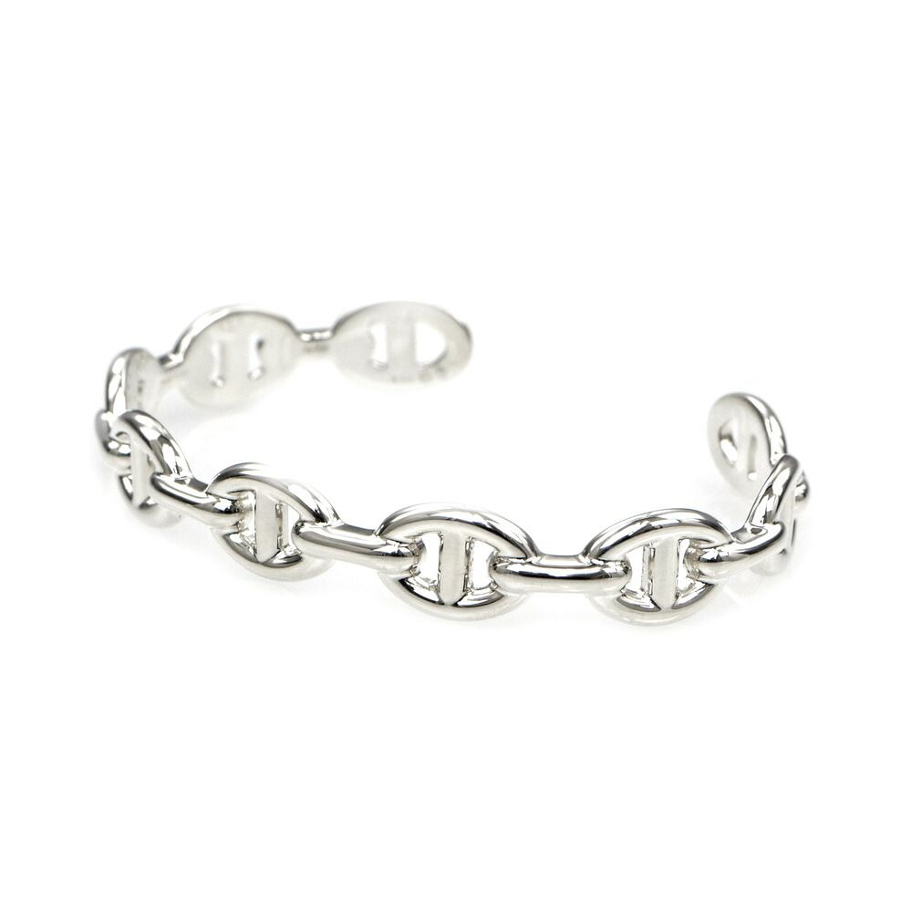 Hermes Bangle Chaine D'ancre Enchainee Silver Bracelet — view 3