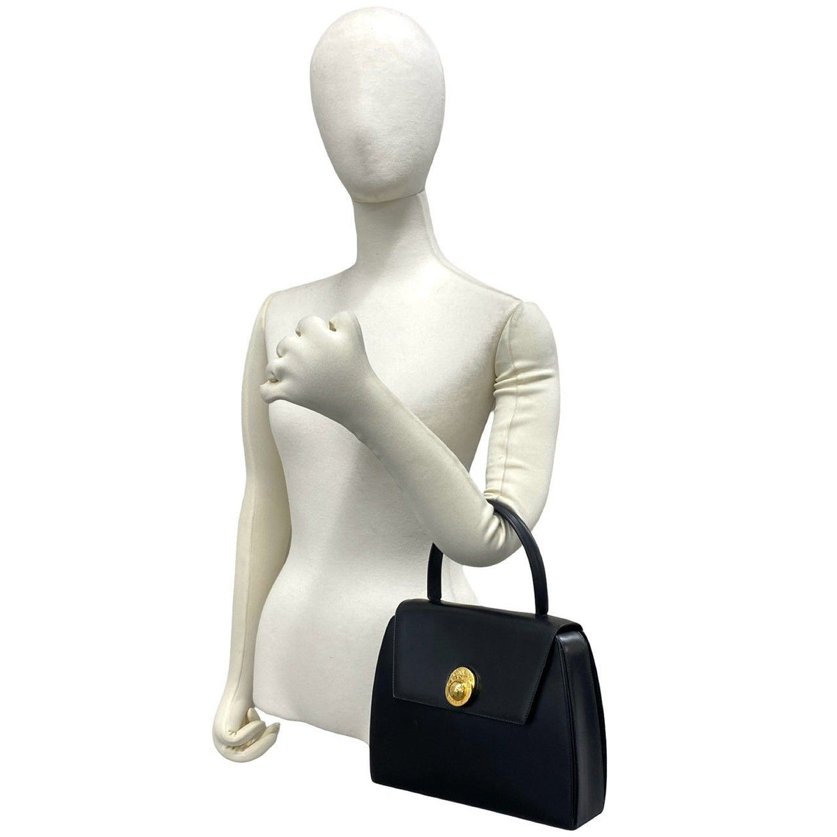 Celine Vintage Star Ball Logo Leather Handbag Mini Tote Black — view 2