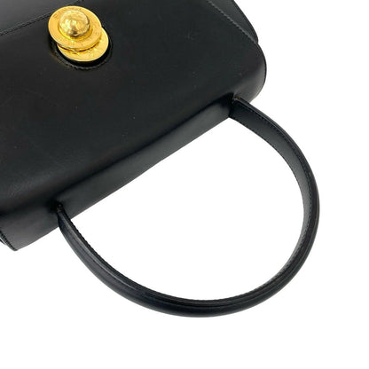 Celine Vintage Star Ball Logo Leather Handbag Mini Tote Black — view 4