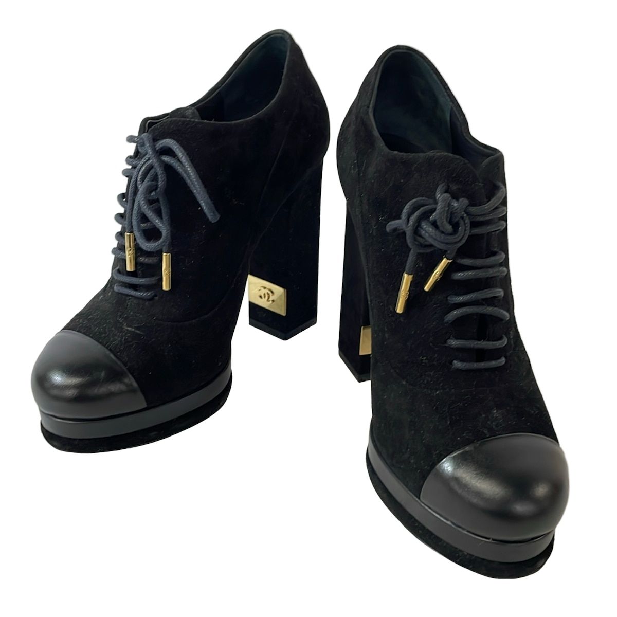 Chanel Booties 37C Black Leather Boots — view 2